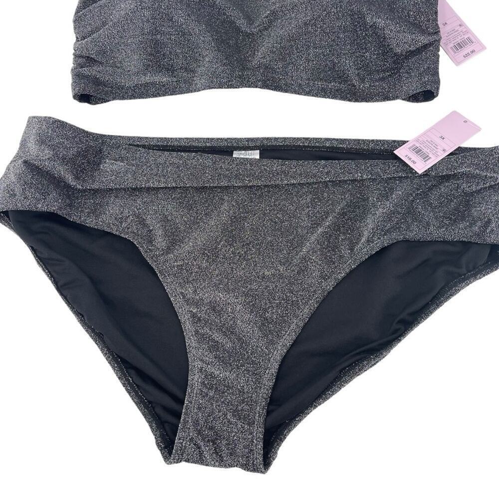 Wild fable black glitter bikini 2X bottoms 3X top - Picture 4 of 6